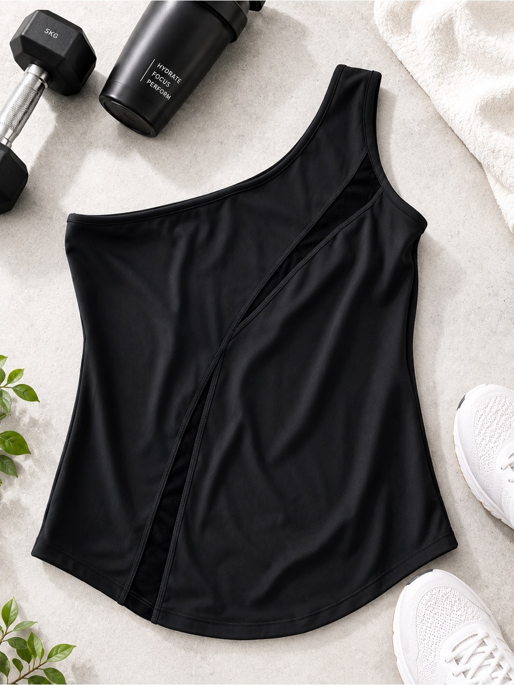 🖤 ONE-SHOULDER ATHLETIC TANK – SIZE SMALL 🖤
